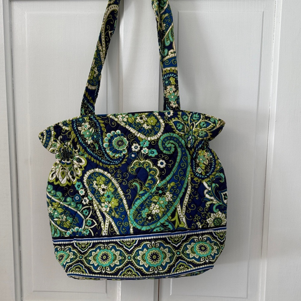 Vera Bradley Floral & Paisley Patterned Tote Bag - Blue and Green - Picture 3 of 4